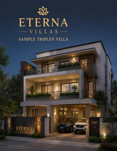 Dvidhara's Eterna Villas — sample triplex villa facade